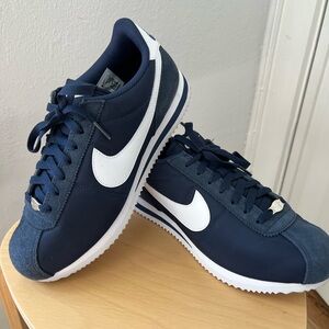 Nike Cortez navy blue and white